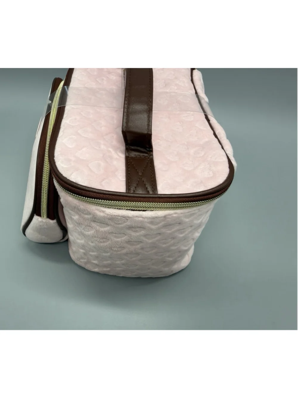 JUICY COUTURE Pink Brown Velour Heritage Cosmetic Makeup Bag Case Set Y2K NWT